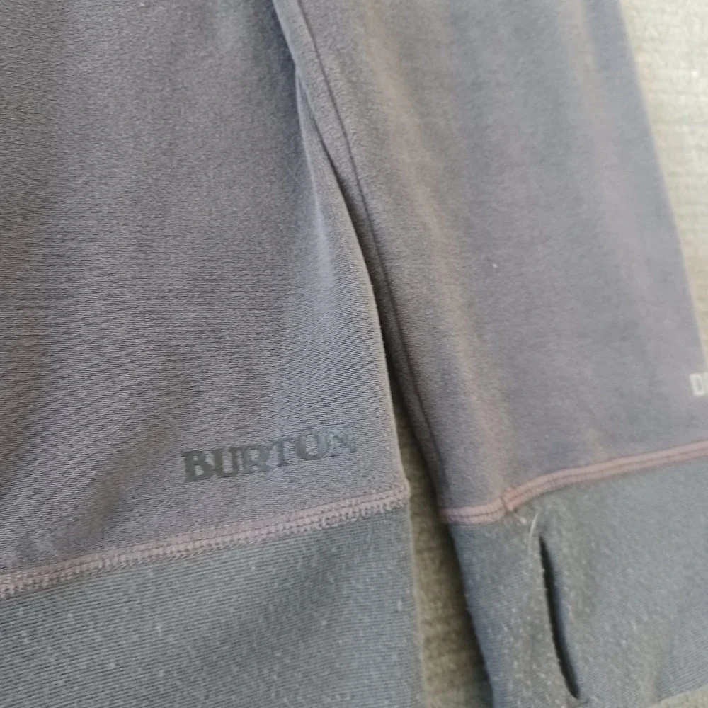 Burton Dryride Baselayer Sweater Men M Gray Crewneck Stretch Snowboarding Skiing